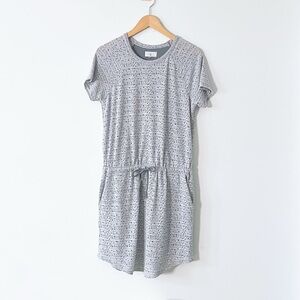 Lou & Grey Grey Silver Romper Dress Cutout Short Sleeve Round Hem Rayon Size S